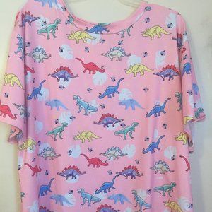 Pink Cartoon Dinosaur Tee-Shirt